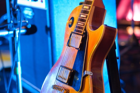 Picture of a vintage, classic electric guitar. Close up.の写真素材