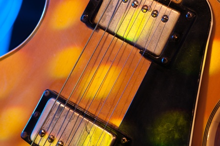 Picture of a vintage, classic electric guitar. Close up.の写真素材