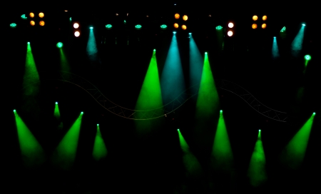 stage with light and smoke backgroundの写真素材