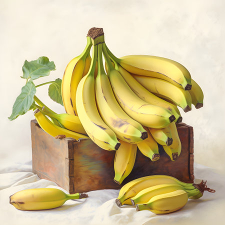 Watercolor illustration of banana fruit, isolated on white background. Generative AIの素材
