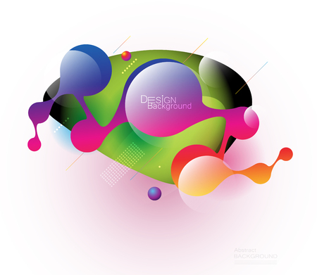 Minimal abstract 3d shape fluid and liquid gradient colorful background for layout, banner, poster, template, flyer. Vector modern graphic color design, Futuristic trendy dynamic pattern elementsのイラスト素材