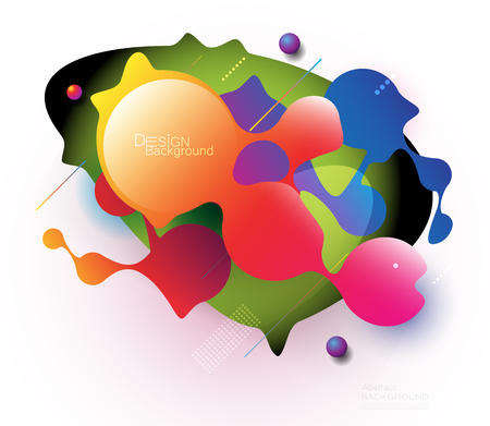 Minimal abstract 3d shape fluid and liquid gradient colorful background for layout, banner, poster, template, flyer. Vector modern graphic color design, Futuristic trendy dynamic pattern elementsのイラスト素材