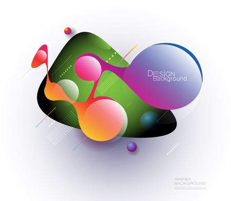 Minimal abstract 3d shape fluid and liquid gradient colorful background for layout, banner, poster, template, flyer. Vector modern graphic color design, Futuristic trendy dynamic pattern elementsのイラスト素材