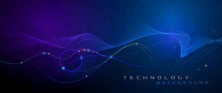 Illustration Abstract glowing, neon light effect, wave line, wavy pattern. Vector design...