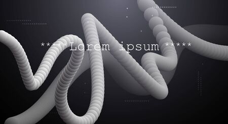 Minimal abstract 3D liquid or fluid shapes, dark color gradient background for layout, banner, poster, template, flyer. Vector modern graphic color design, Futuristic trendy dynamic pattern elementsのイラスト素材