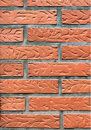 Orange brick wall background textureの写真素材