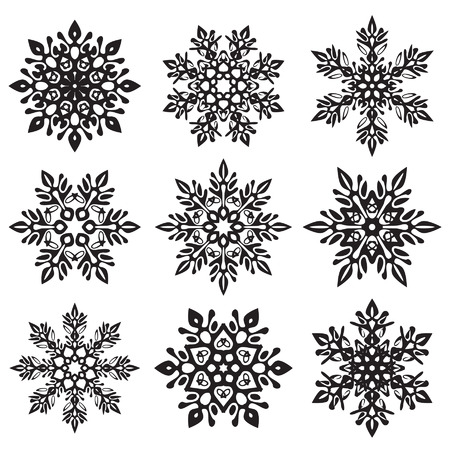 ice crystal vector setのイラスト素材