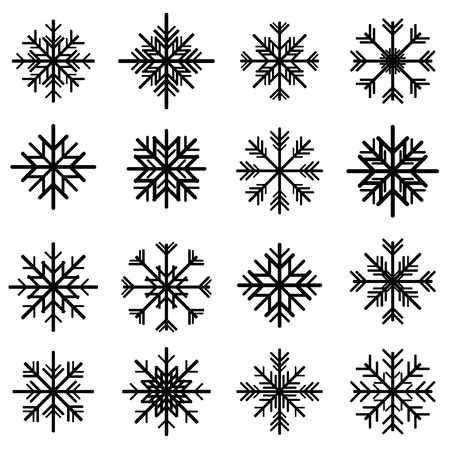 christmas snowflake setのイラスト素材