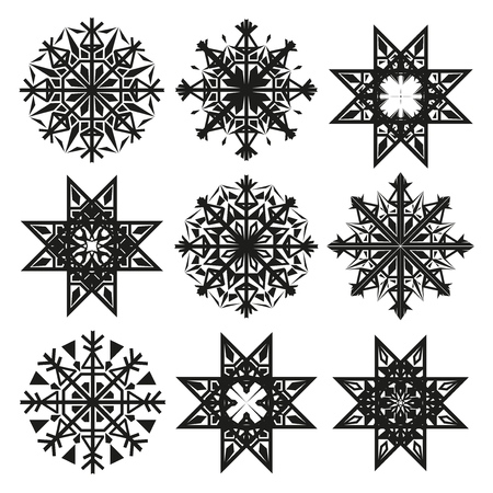 geometric snowflakesのイラスト素材