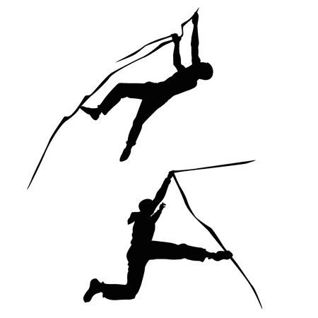 climber climbing silhouette illustrationのイラスト素材