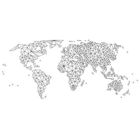 abstract world map linesのイラスト素材