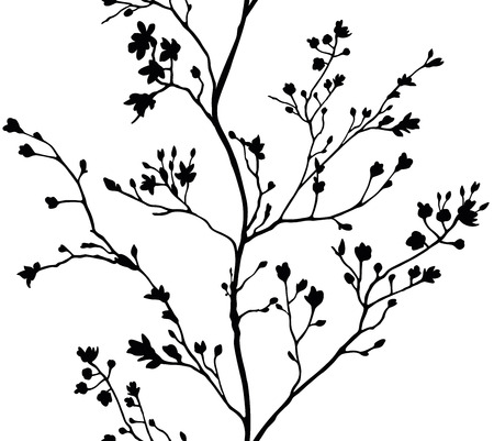 Seamless banner branches silhouette backgroundのイラスト素材