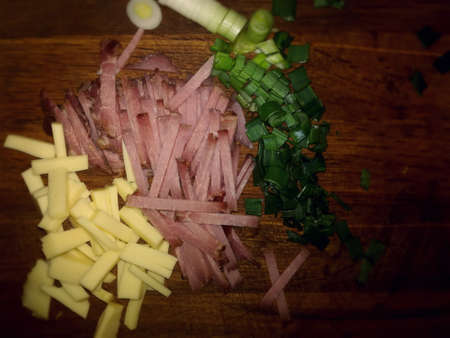 Onion, cheese and humの写真素材