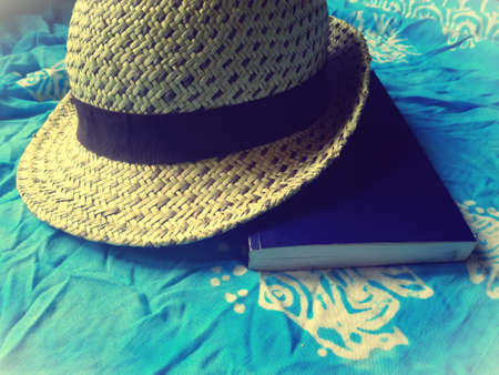 hat and book. girly accessoryの写真素材