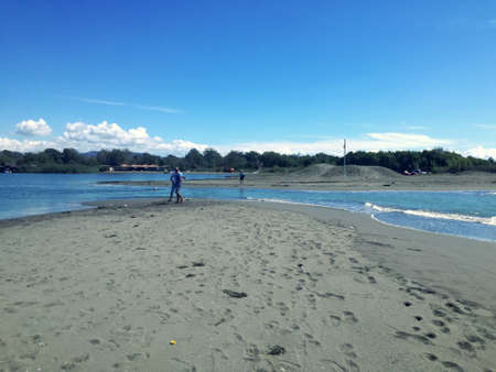 confluence, river and sea. amazing placeの写真素材