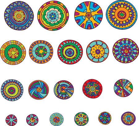 Vector mandala collection. Vintage decorative elements. Hand drawn background.のイラスト素材