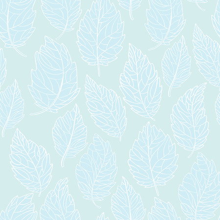 Seamless pattern of decorative, abstract hand-drawn leaves. Style zentangl.のイラスト素材