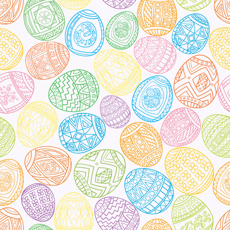 Seamless pattern of easter eggs. Vector graphics.のイラスト素材