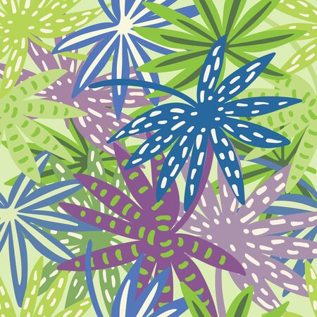 Tropical leaf seamless pattern. Palm leaves vector graphics.のイラスト素材