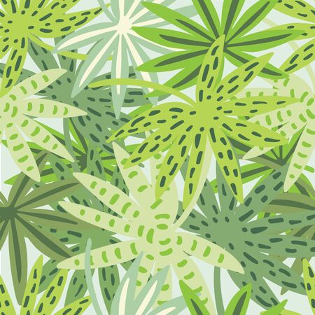 Tropical leaf seamless pattern. Palm leaves vector graphics.のイラスト素材