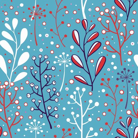 Hand-drawn branches seamless pattern. Vector graphics.のイラスト素材