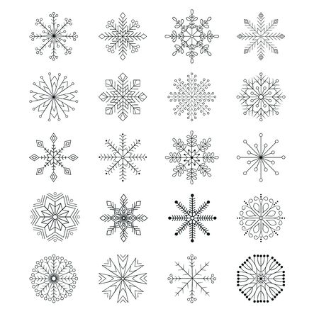 Set of vector snowflakes. Snowflakes set.のイラスト素材