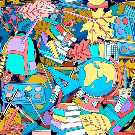 Back to school seamless patternのイラスト素材