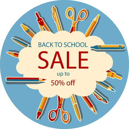 Back to school round posterのイラスト素材