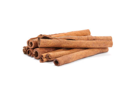 cinnamon stick spice isolated on white backgroundの写真素材