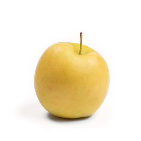 Apple isolated on a white, Golden Deliciousの写真素材