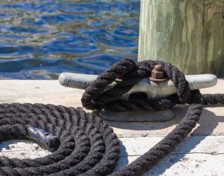 nautical rope attached to a cleat
