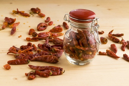 dried peppersの写真素材