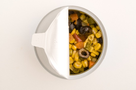 mixed tuna salad in a canの写真素材