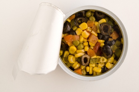 mixed tuna salad in a canの写真素材