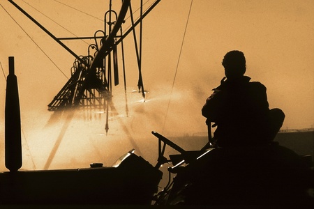 automatic irrigation of a fieldの写真素材