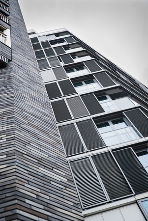 Modern Building looking up Amsterdam The Netherlands 02-07-2016のeditorial素材