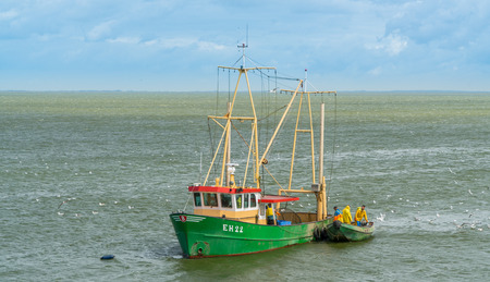 Enkhuizen, The Netherlands, august 3 2017: Fishing boat from the village of Urk sailing on the...
