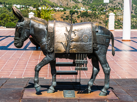 Mijas, Spain, June 28 2017: View on the Statue of the monkey at the White town of Fijas in the south of Spainのeditorial素材