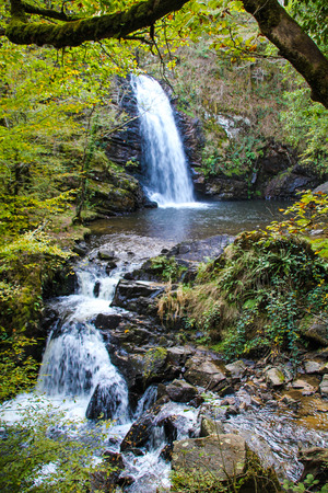 Small waterfall in the forrest of the Dordogne in Franceのeditorial素材