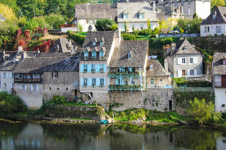 Dordogne, France October 8 2010: Tourists visiting authentic French villageのeditorial素材