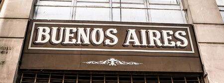 Buenos Aires, Argentina - January 19th 2019, Sign of Buenos Aires on the wall of a store in the center of townのeditorial素材