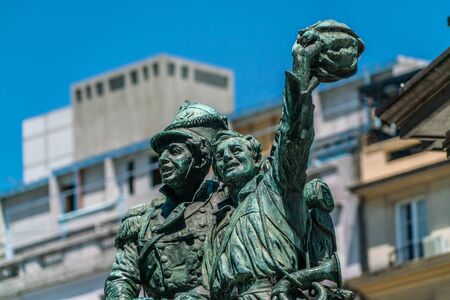 Buenos Aires, Argentina - January 20th 2019, detail of the monument to the Liberator Don Jose de San Martinのeditorial素材