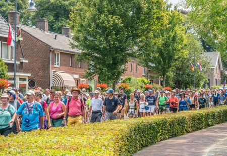 Nijmegen, The Netherlands 19th July 2018 - Walkers participating in the 4 day walking tournament in Nijmegenのeditorial素材