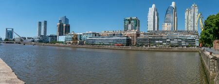 view on modernized an modern buildings in the old harbour of Buenos AIres in the area Montserrat in...