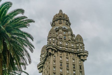 Top part of the famous Salvo Palace (Palacio Salvo), Montevideo, Uruguay, January 25th 2019のeditorial素材