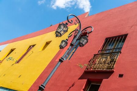 Detail of one of the famous coloured houses, La Boca, Buenos Aires, Argentina - January 22th 2019のeditorial素材