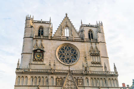 Lyon, France 3rd January 2020 - tourists visiting the Cathedrale (Cathedral) of Saint-Jean-Baptiste...