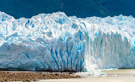 detail of the Perito Moreno Glacier in the national Glacier park near Calafate in Argentinaの写真素材