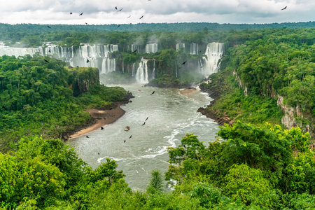 Part of The Iguazu Falls seen from the Brasilian National Parkの写真素材