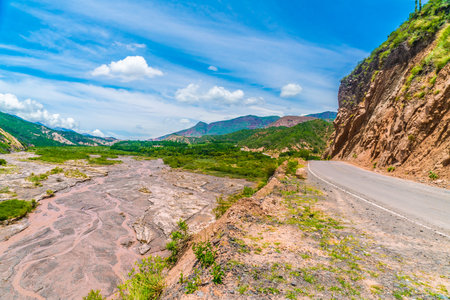 Colorfull mountains at the Parque Nacional Los Cardones (National Park) in the Salta Provence , Argentinaの写真素材